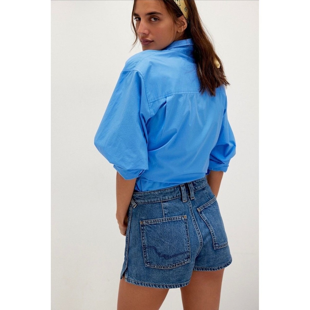 Free People Bettie Sailor Shorts Vixen Blue Denim 33 NWT New Current size 12